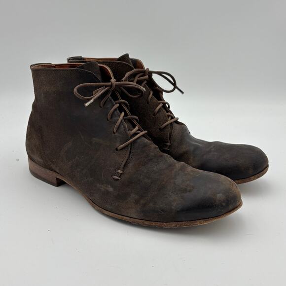 Officine Creative Brown Suede Leather Lace Up Boots Men's 41